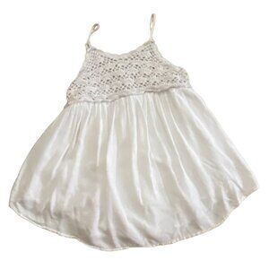 Art Class Girls Flowy Crochet Top Tank Top-White-Size 10/12-GUC